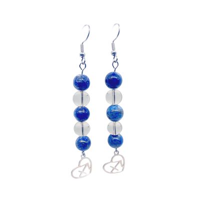 Boucles d'oreilles Astro - Sagittaire - Lapis Lazuli &amp; Cristal de roche