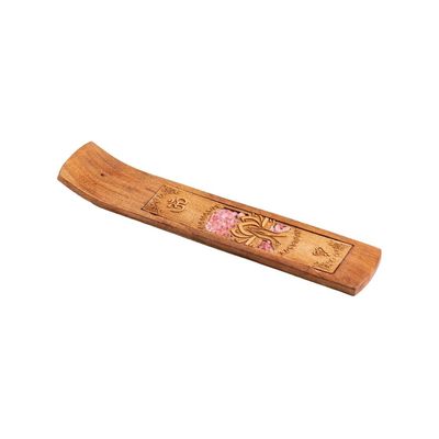 Porte-encens en bois - Namaste avec Quartz rose