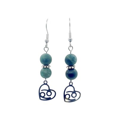 Boucles d'oreilles Astro - Cancer - Agate mousse mat