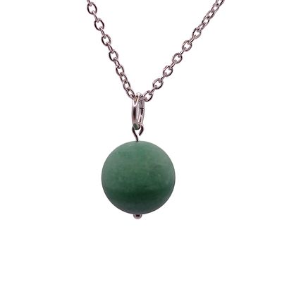 Collier et pendule - Aventurine verte mate petite