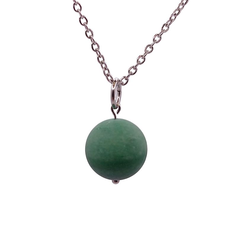 Collier et pendule - Aventurine verte mate petite Collier et pendule - Aventurine verte mate petite
