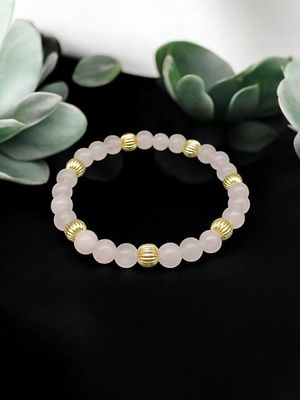Bracelet quartz rose 6mm
