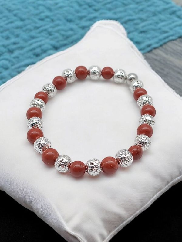 Bracelet jaspe rouge 6mm