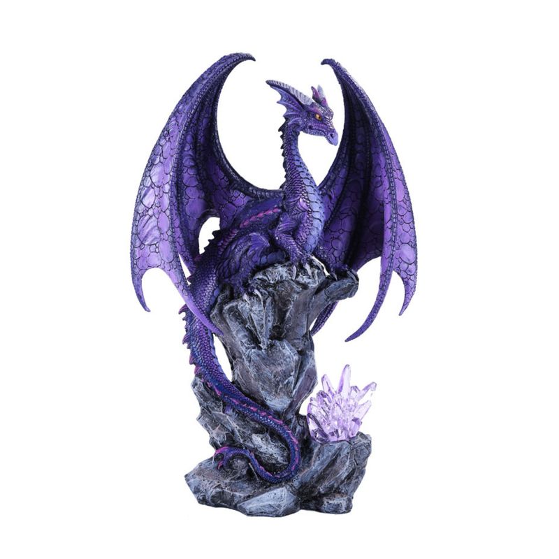 Figurine dragon violet sur rocher Figurine dragon violet sur rocher