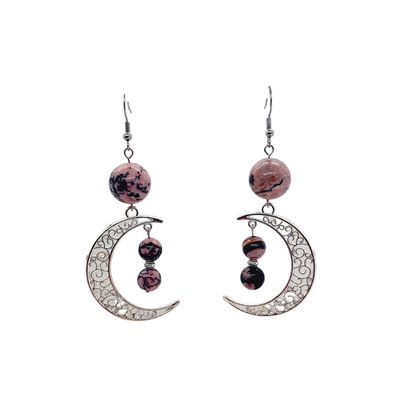 Boucles d'Oreilles - Rhodonite - 8 et 14 mm