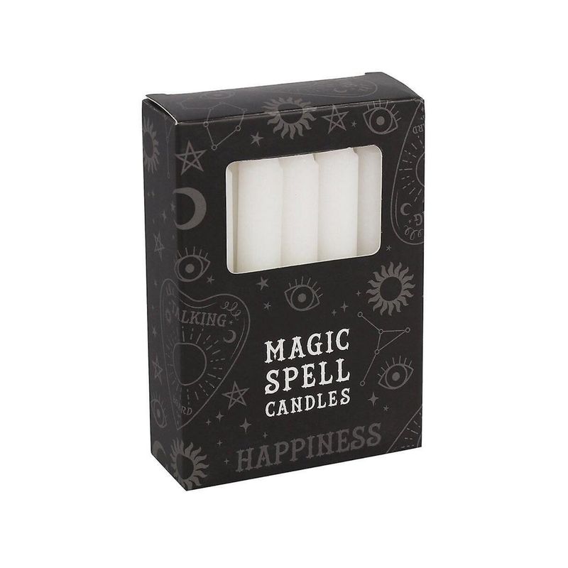 Lot de 12 bougies rituels - Blanc Joie
