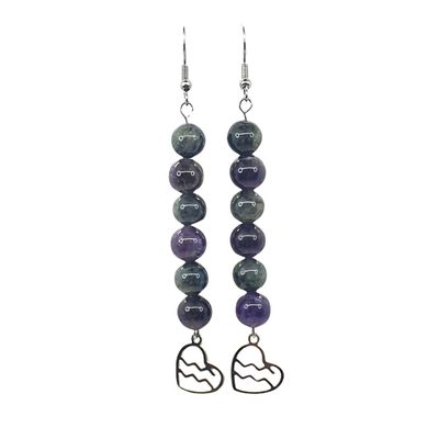 Boucles d'oreilles Astro - Verseau - Labradorite et améthyste