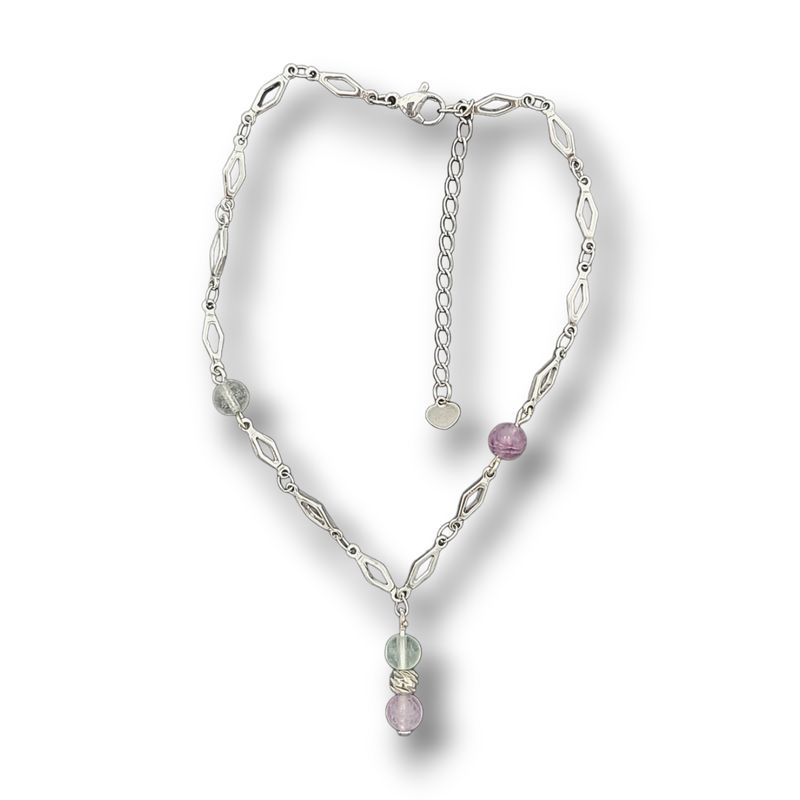 Bracelet de cheville - Perles de Fluorite