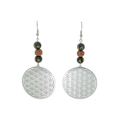 Boucles d'Oreilles - Obsidienne noire Ôm - 8 mm