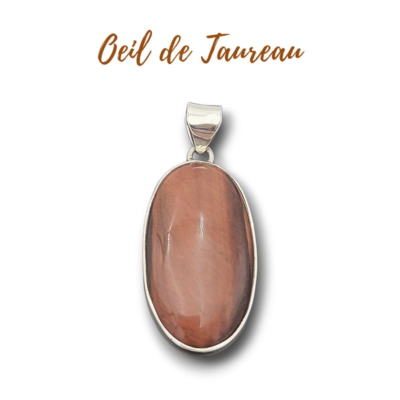 Pendentif en argent 925 et Oeil-de-taureau