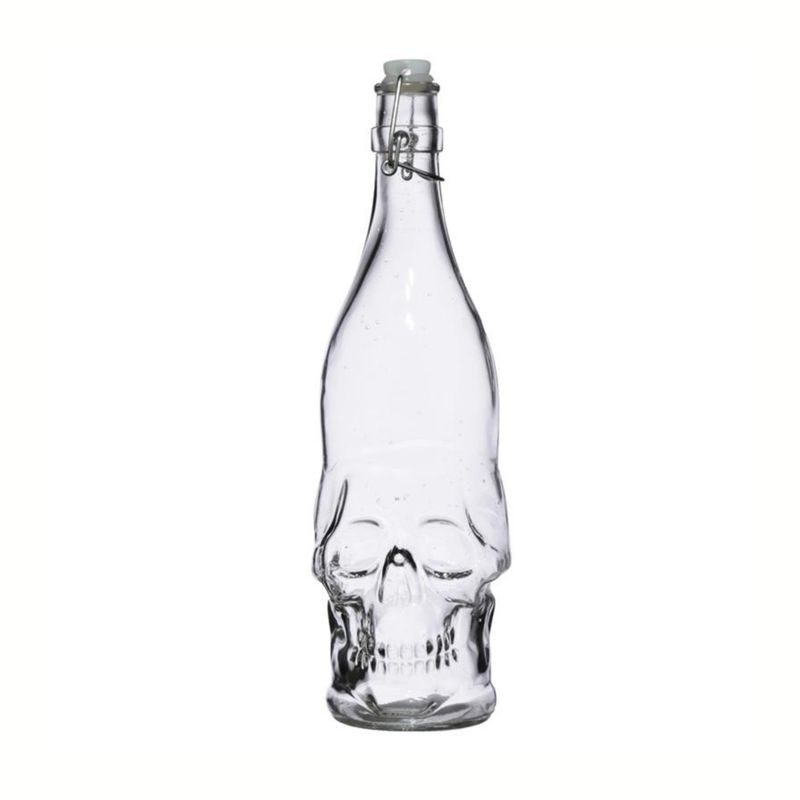 Bouteille en verre 1L - Tête de mort Bouteille en verre 1L - Tête de mort
