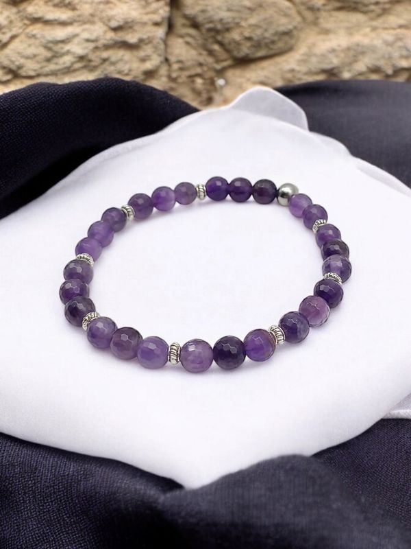 Bracelet améthyste facettée 6mm