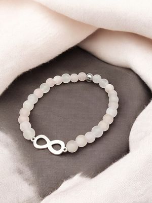 Bracelet quartz rose mat 6mm