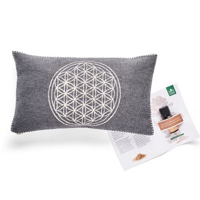 ​Oreiller en Pin Cembro  Fleur de Vie  – 20 x 35 cm