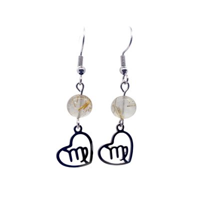 Boucles d'oreilles Astro - Vierge - Quartz Rutile