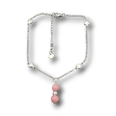 Bracelet de cheville - Perles de Rhodonite