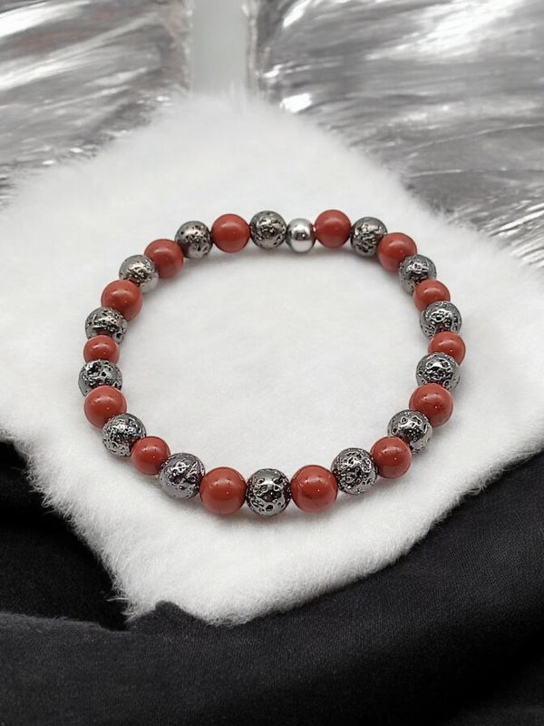Bracelet jaspe rouge 6mm