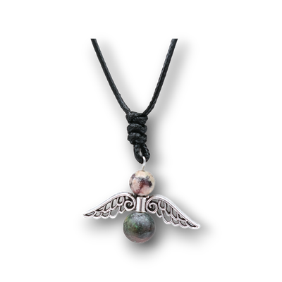 Collier Ange et perles de Chrysocolle