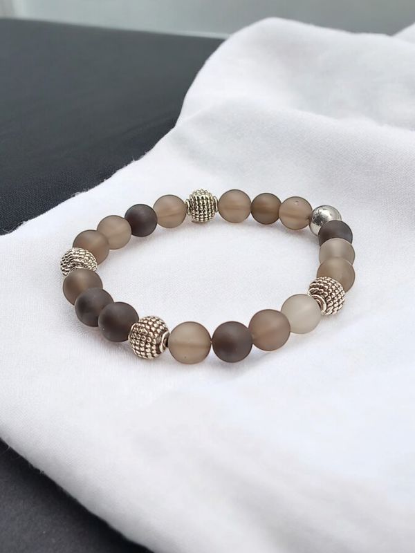 Bracelet quartz fumé 8mm