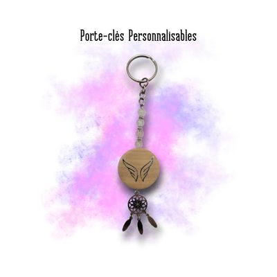 Porte-clés Ailes d'ange personnalisable Porte-clés Ailes d'ange personnalisable
