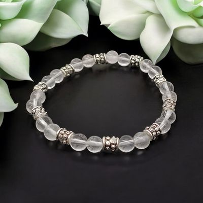 Bracelet cristal de roche 6mm