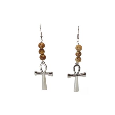 Boucles d'Oreilles - Jaspe Paysage - 8 mm
