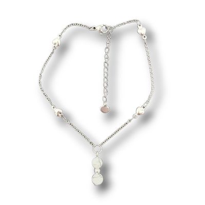 Bracelet de cheville - Perles de Howlite Bracelet de cheville - Perles de Howlite