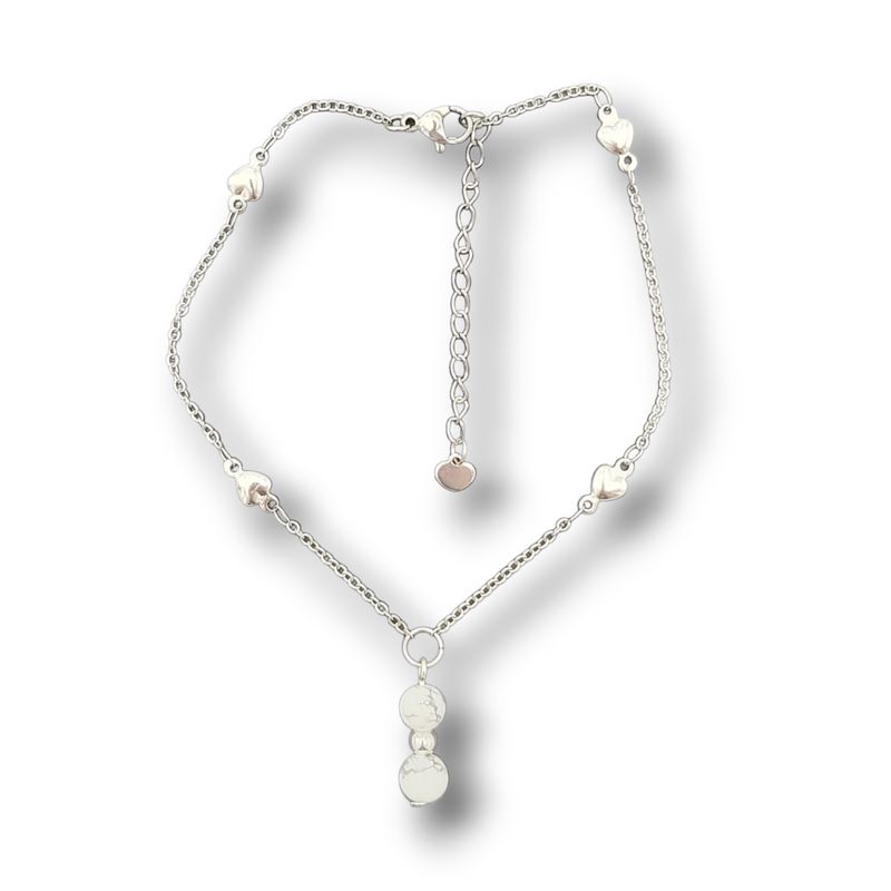 Bracelet de cheville - Perles de Howlite
