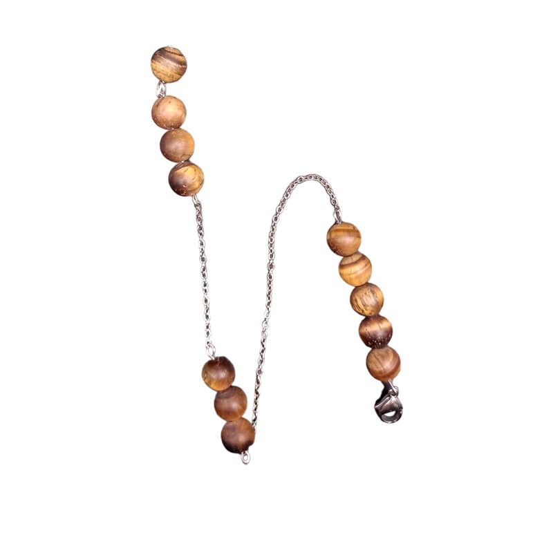 Chaîne de pendule - Oeil-de-tigre mat 6 mm