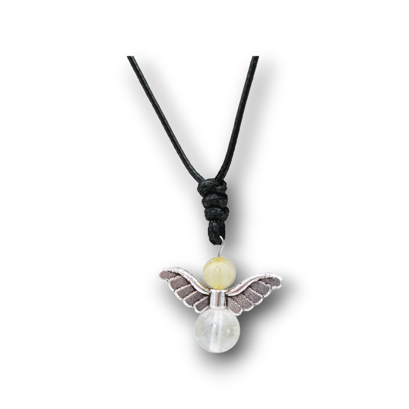Collier Ange et perles de Quartz rutile Collier Ange et perles de Quartz rutile