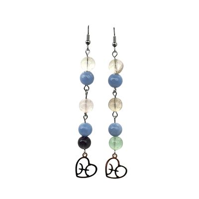 Boucles d'oreilles Astro - Poisson - Fluorite &amp; Angélite