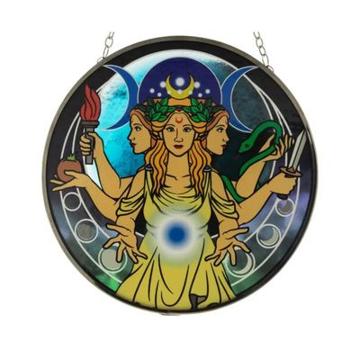 ​Attrape soleil en verre - Triple Moon Goddess