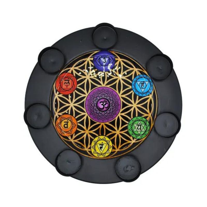 ​Plaque de rechargement Fleur de vie et chakra