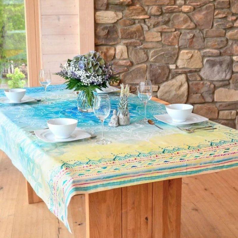Nappe en coton "Rêve Bleu" – 198 x 130 cm