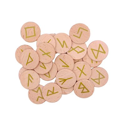 Set de runes Futhark sur rondelles de bois