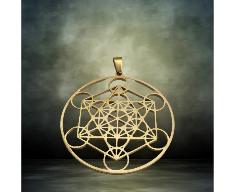 Pendentif Cube de Métatron – Doré