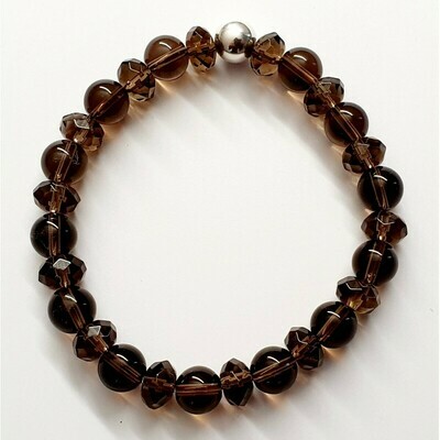 Bracelet Quartz fumé 8mm