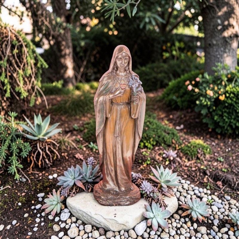 Statue de Marie couleur bronze 25,5 cm