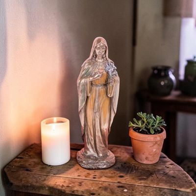 Statue de Marie couleur bronze 25,5 cm