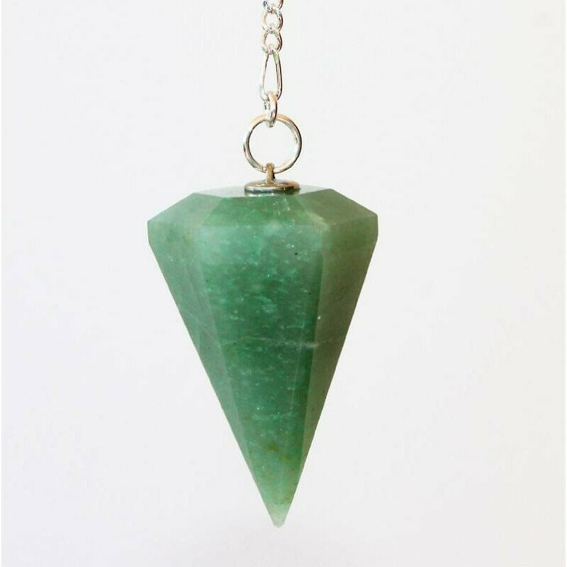 Pendule à facettes en aventurine verte
