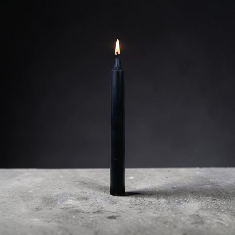 Bougie Noire – Dimension : Hauteur : 22 cm Poids : 60 gr