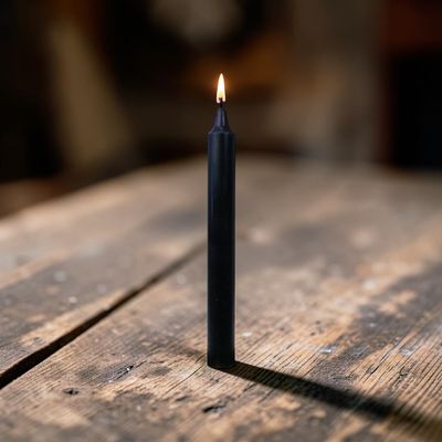 Bougie Noire – Dimension : Hauteur : 22 cm Poids : 60 gr