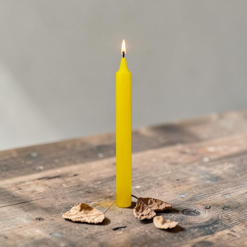 Bougie Jaune vif – Dimension : Hauteur : 22 cm Poids : 60 gr