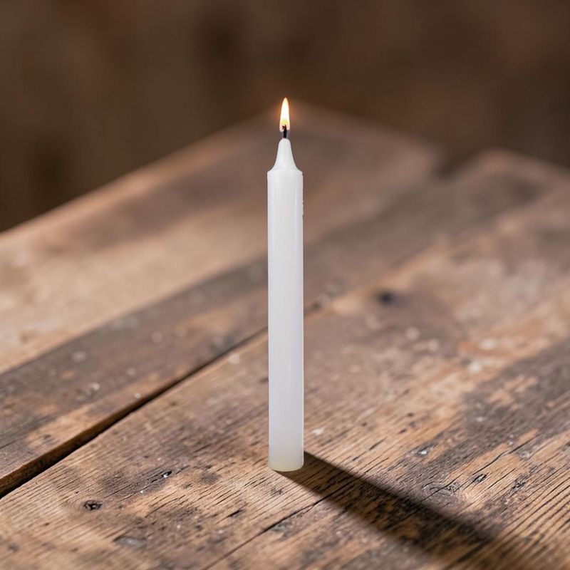 Bougie Blanche – Dimension : Hauteur : 22 cm Poids : 60 gr
