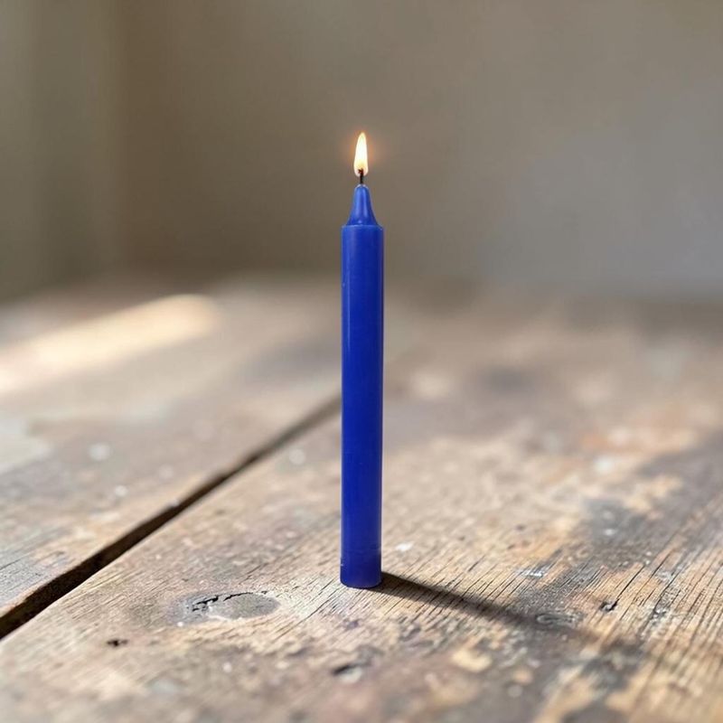 Bougie bleu marine – Dimension : Hauteur : 22 cm Poids : 60 gr