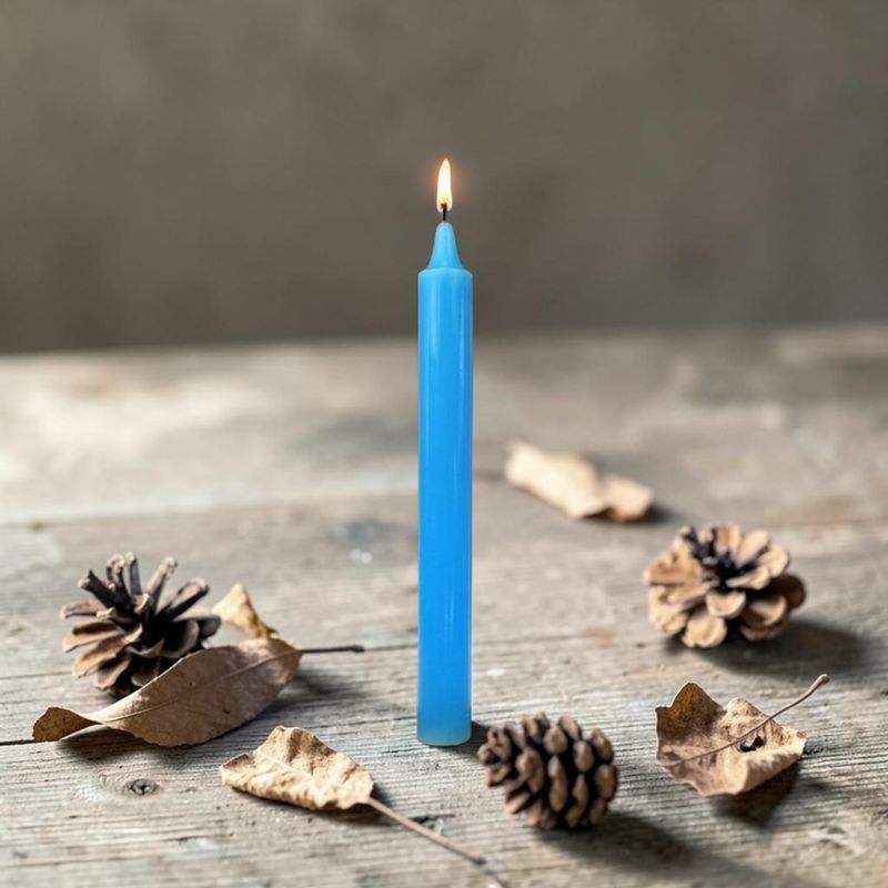 Bougie bleu ciel – Dimension : Hauteur : 22 cm Poids : 60 gr