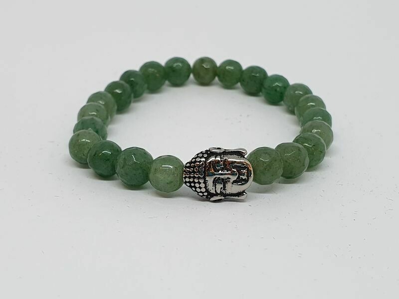 Bracelet aventurine verte facettée, 6mm