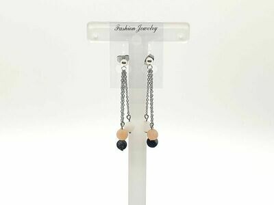 Boucle d'oreille Pierre de lune matte 6 mm