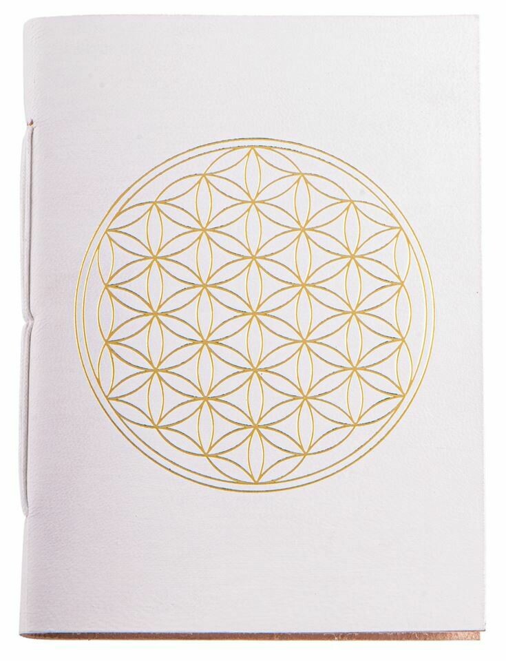 Cahier avec dorure Fleur de Vie - blanc
