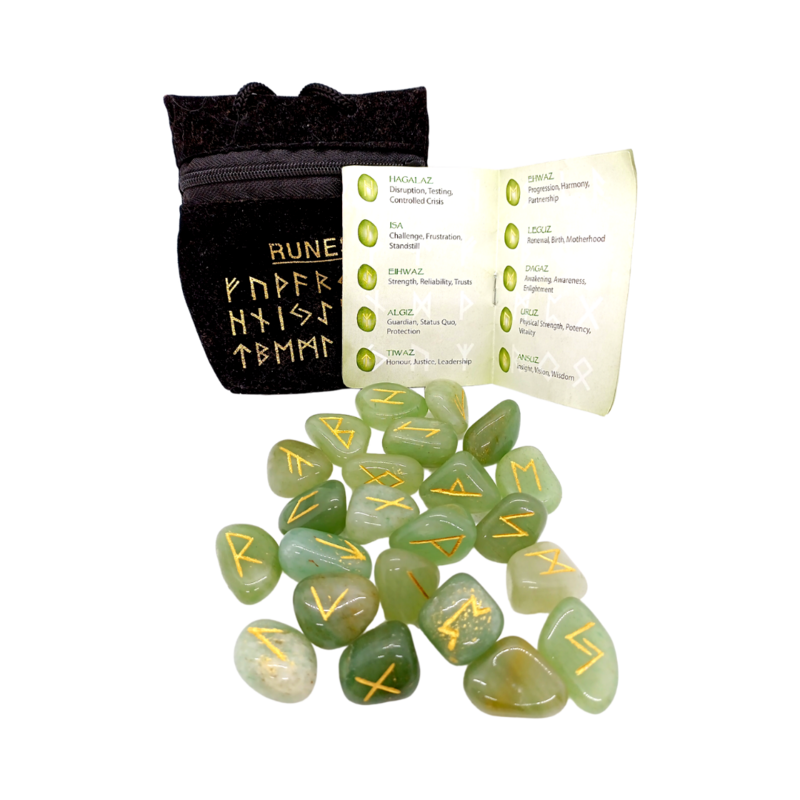 Set de 25 pierres runiques - Aventurine